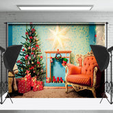 Lofaris Blau Abstrakt Wand Stuhl Geschenk Kasten Weihnachten Hintergrund